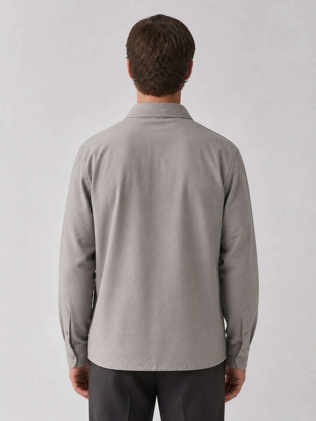 Brushed cotton overshirt, back